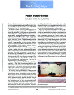 Patient Transfer Devices, by Cindy Sylvia